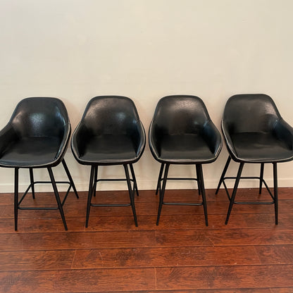 4 Leather-Look Counter Height Chairs