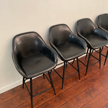 4 Leather-Look Counter Height Chairs