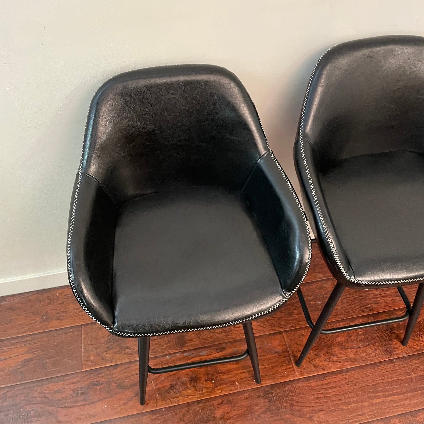 4 Leather-Look Counter Height Chairs