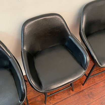 4 Leather-Look Counter Height Chairs