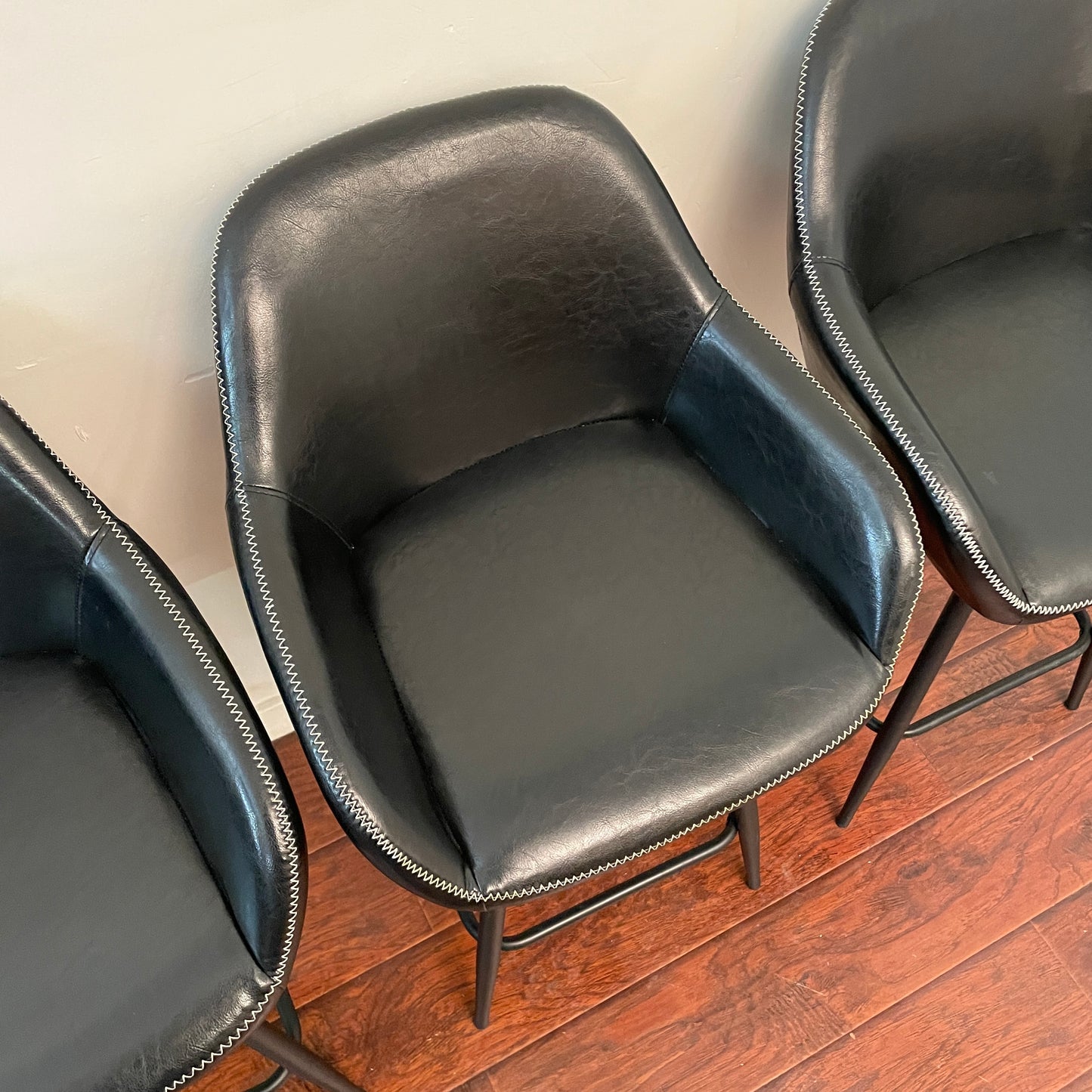 4 Leather-Look Counter Height Chairs