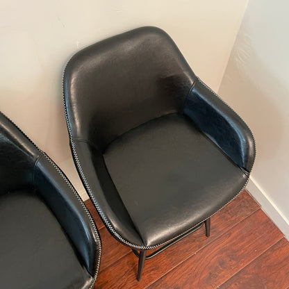 4 Leather-Look Counter Height Chairs