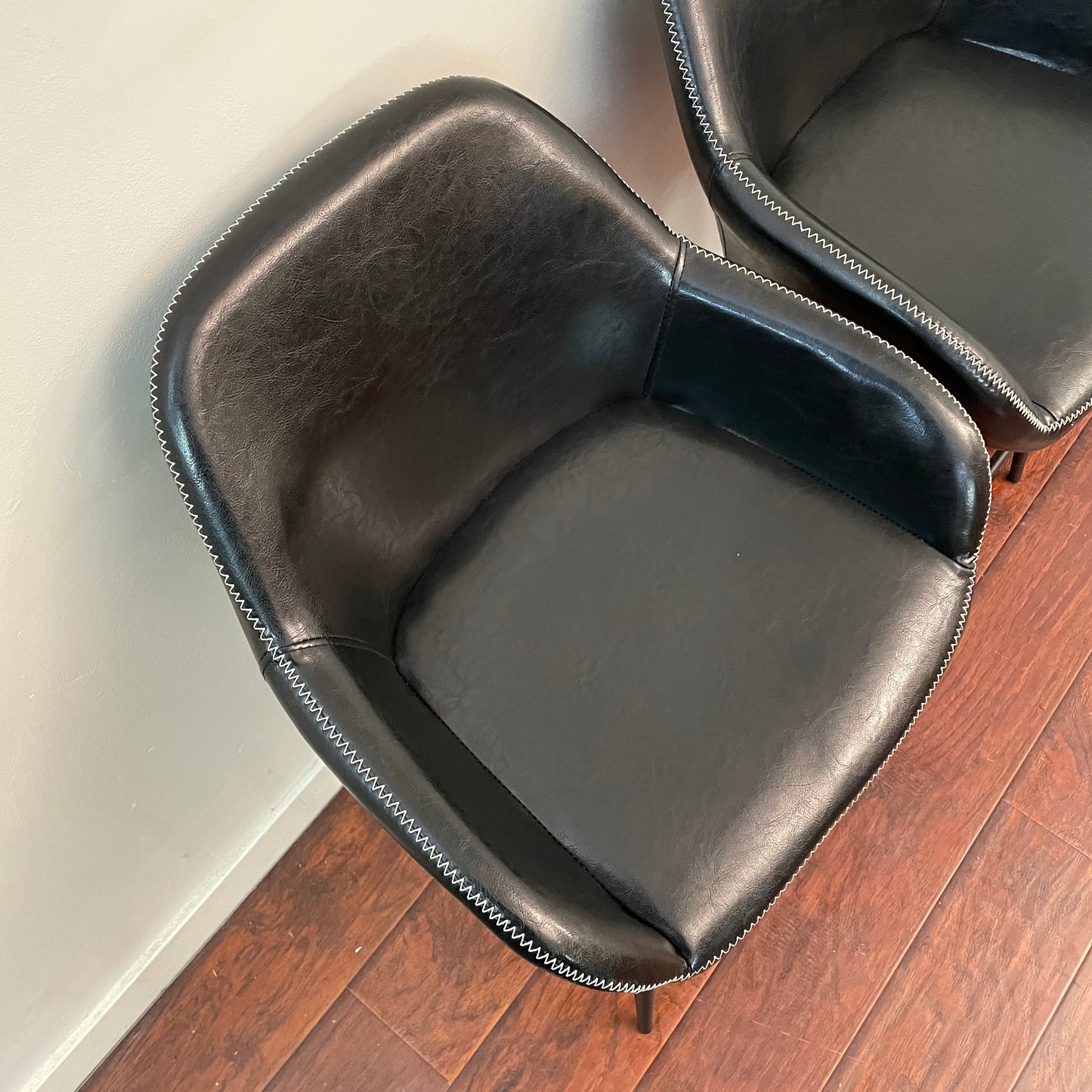 4 Leather-Look Counter Height Chairs