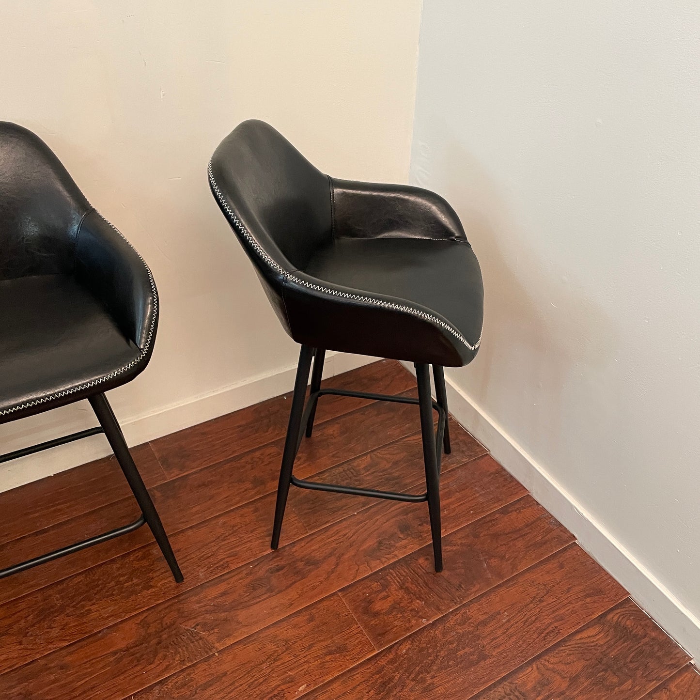 4 Leather-Look Counter Height Chairs