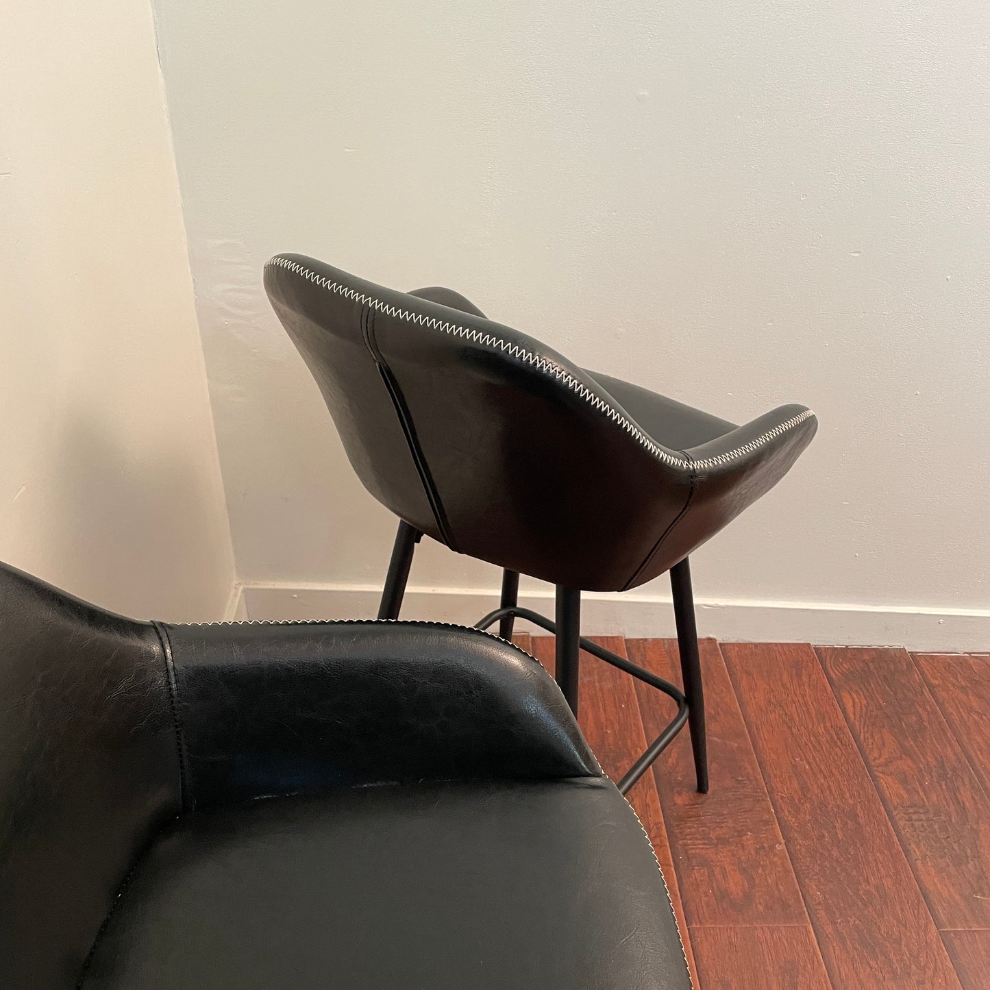 4 Leather-Look Counter Height Chairs