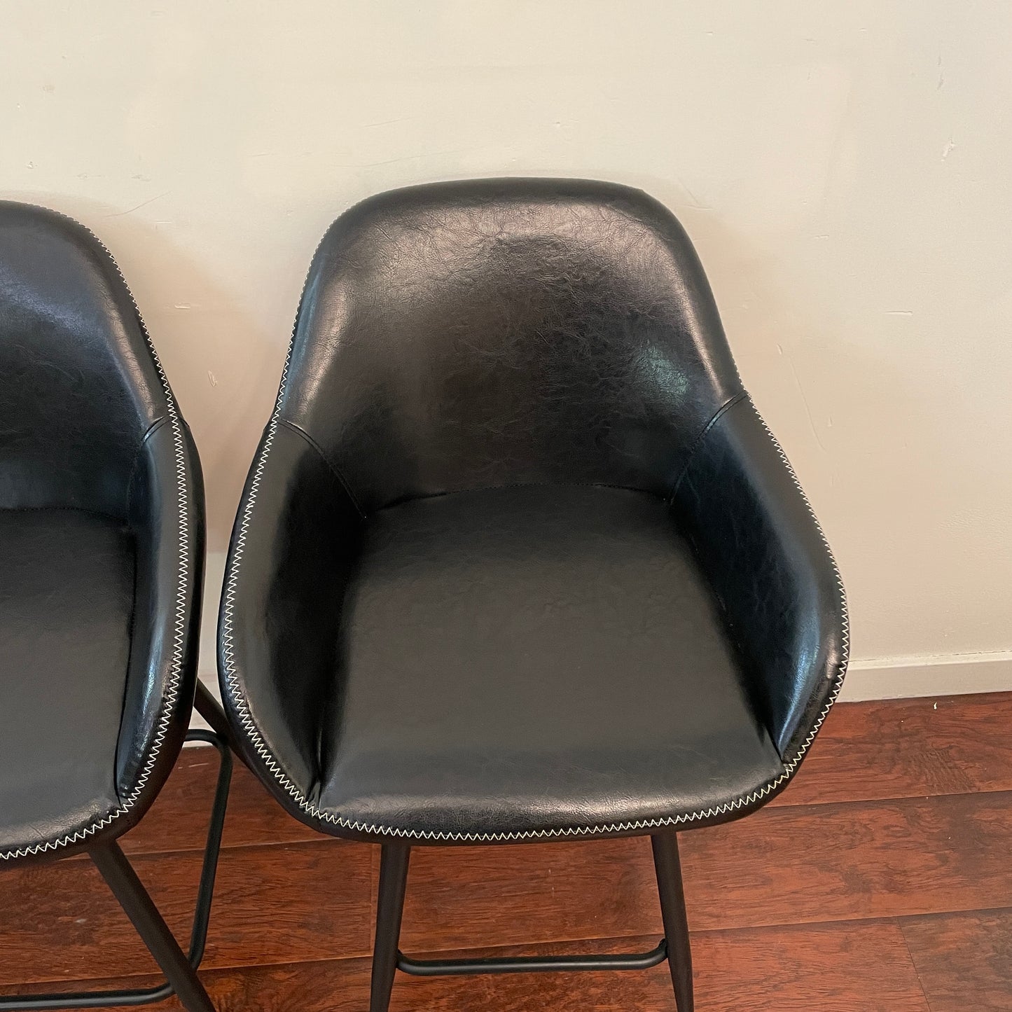 4 Leather-Look Counter Height Chairs