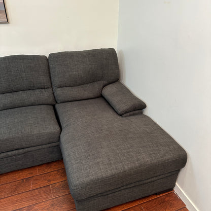Charcoal Sleeper Sectional Sofa w/ Storage