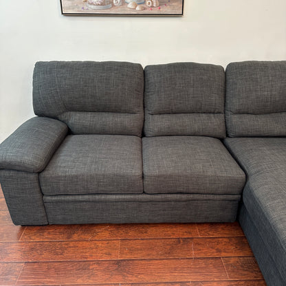 Charcoal Sleeper Sectional Sofa w/ Storage