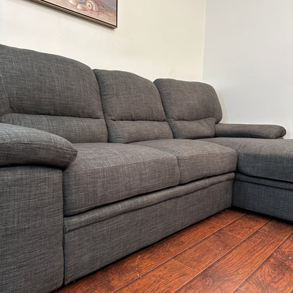 Charcoal Sleeper Sectional Sofa w/ Storage