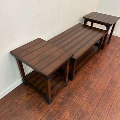 Wellington Coffee Table with 2 Side Table - Dark Walnut