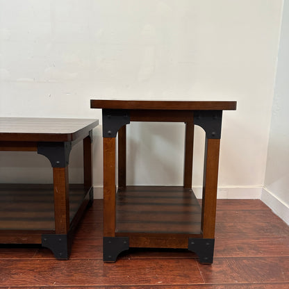 Wellington Coffee Table with 2 Side Table - Dark Walnut