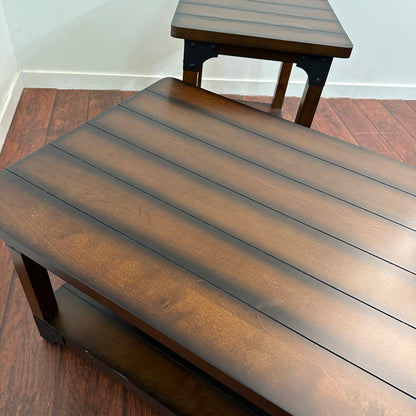 Wellington Coffee Table with 2 Side Table - Dark Walnut