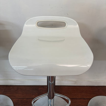 White Swivel Adjustable HeightCounter Stool (set of 3)
