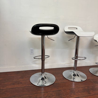 White Swivel Adjustable HeightCounter Stool (set of 3)