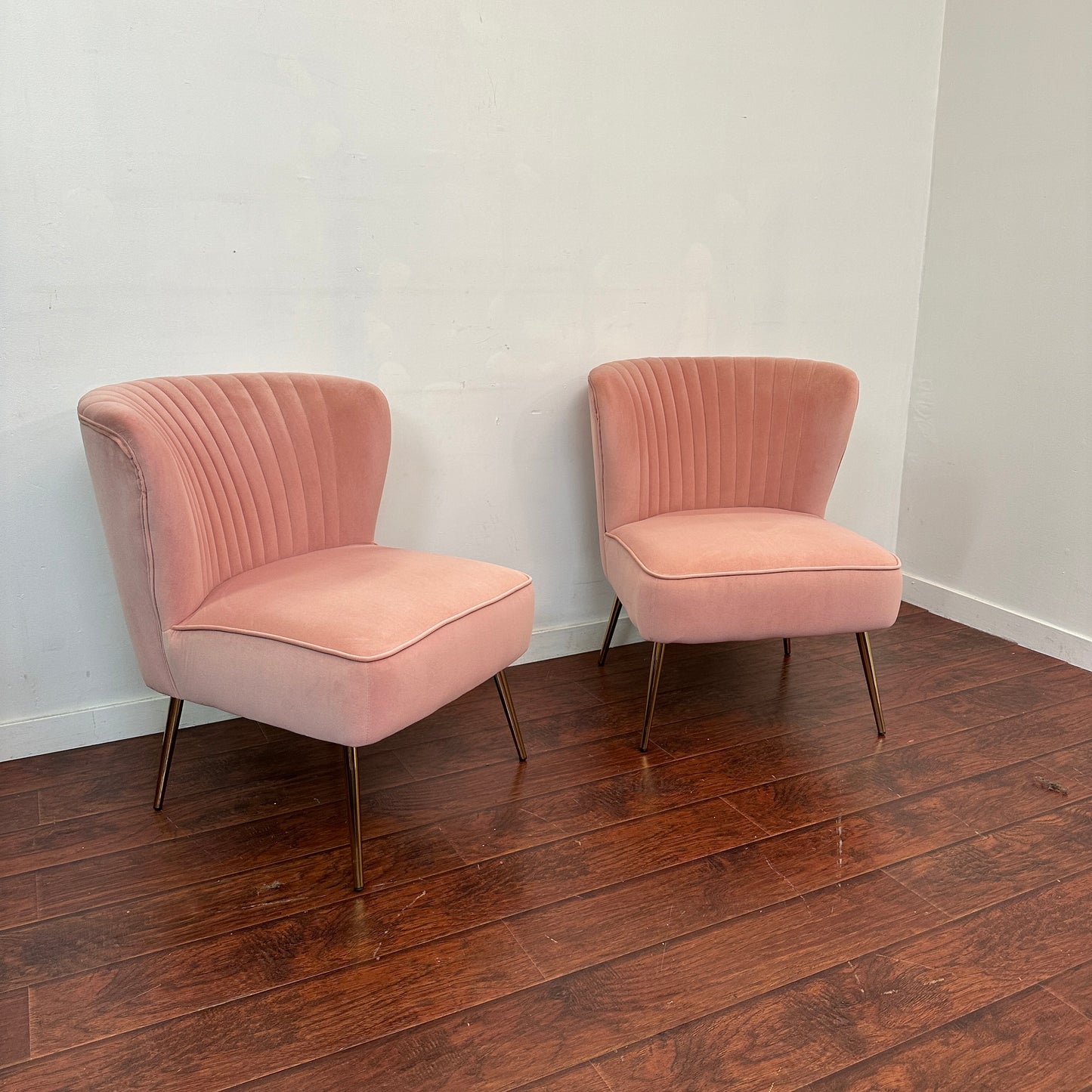 Quentin Velvet Salmon Accent Chairs (set of 2)