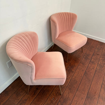 Quentin Velvet Salmon Accent Chairs (set of 2)