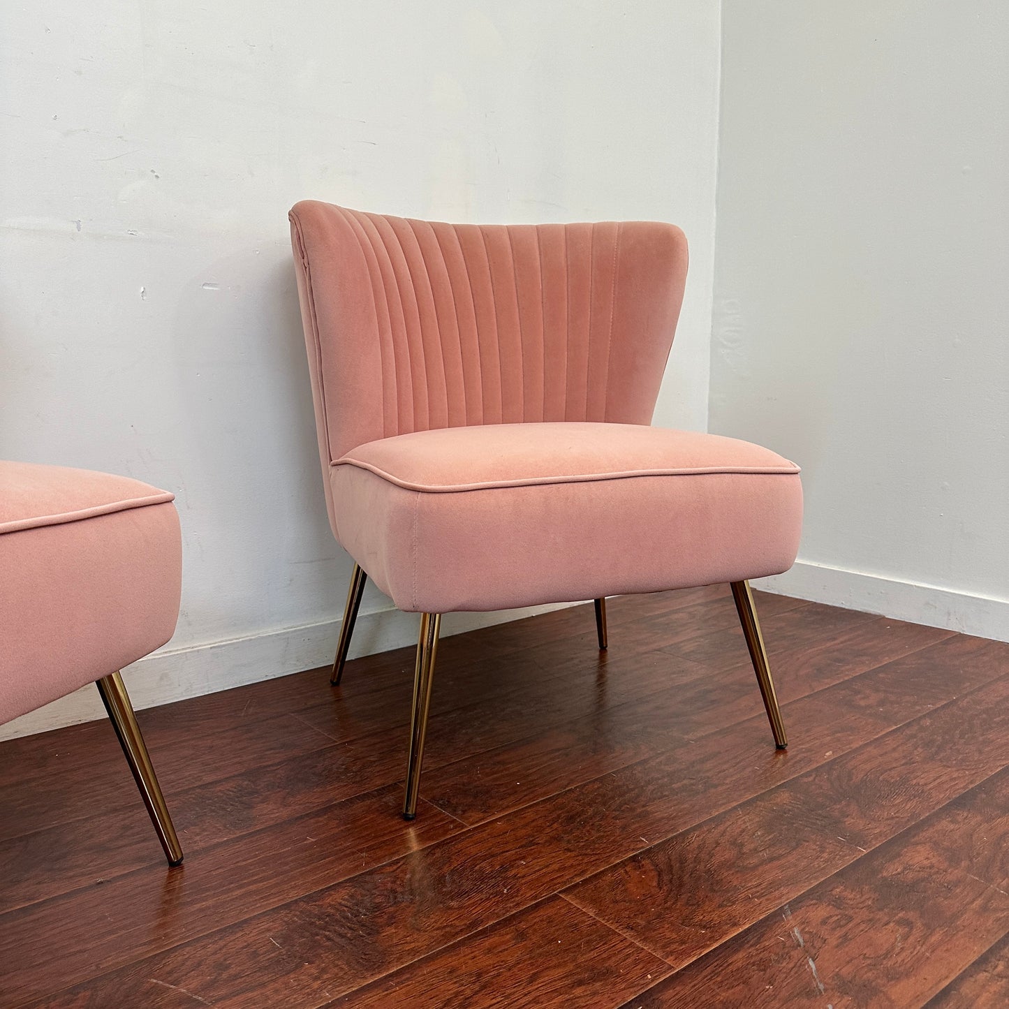 Quentin Velvet Salmon Accent Chairs (set of 2)