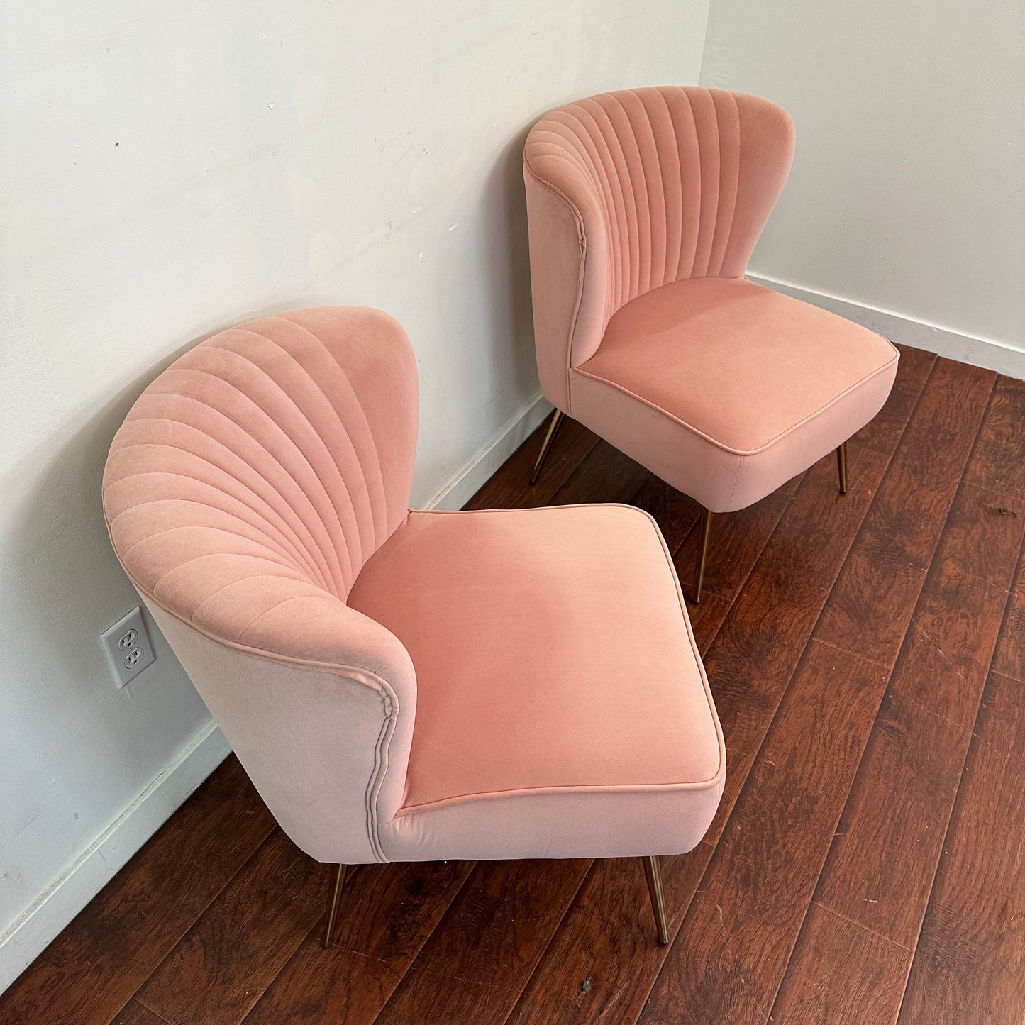 Quentin Velvet Salmon Accent Chairs (set of 2)
