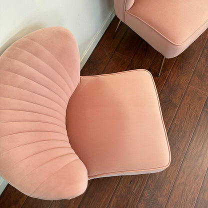 Quentin Velvet Salmon Accent Chairs (set of 2)