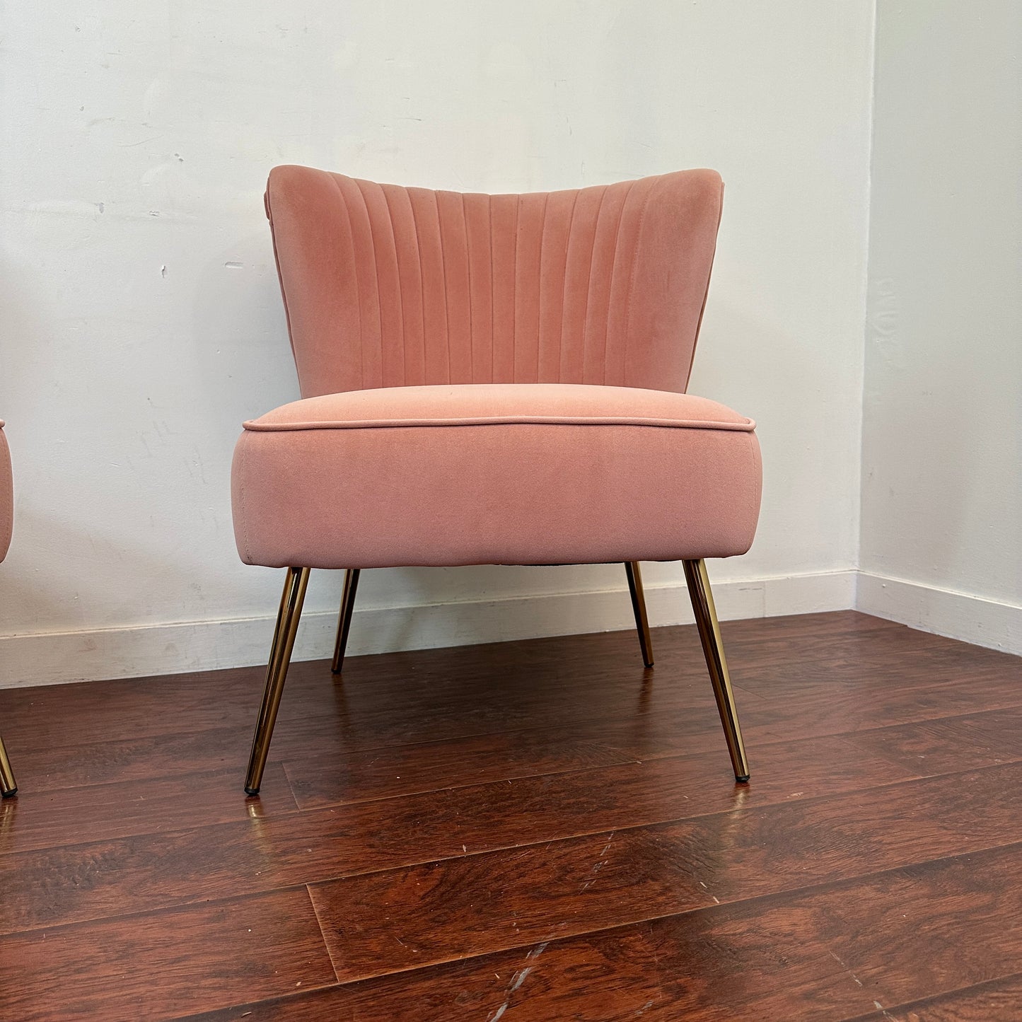 Quentin Velvet Salmon Accent Chairs (set of 2)