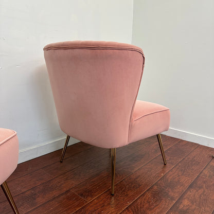 Quentin Velvet Salmon Accent Chairs (set of 2)