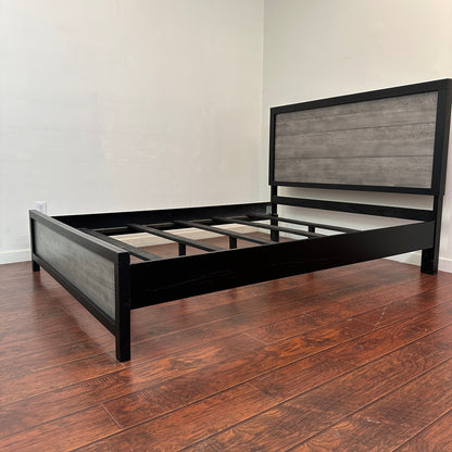 Black Panel Bed - Queen