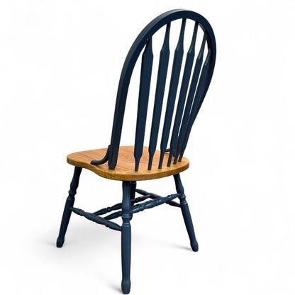 Oak & Blue Dining Chairs (set of 4)
