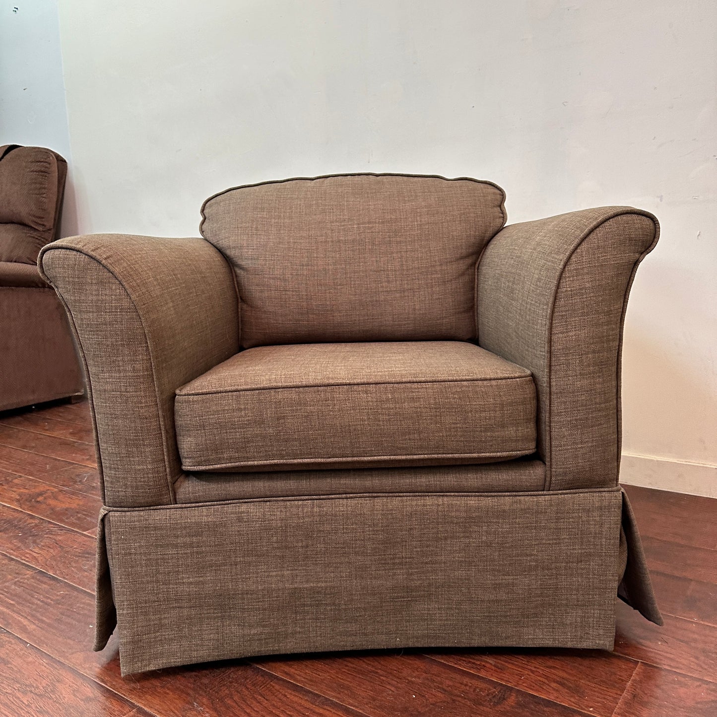 Brown Fabric Accent Chair