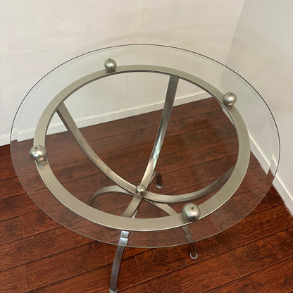 Bar-Height Round Glass Table