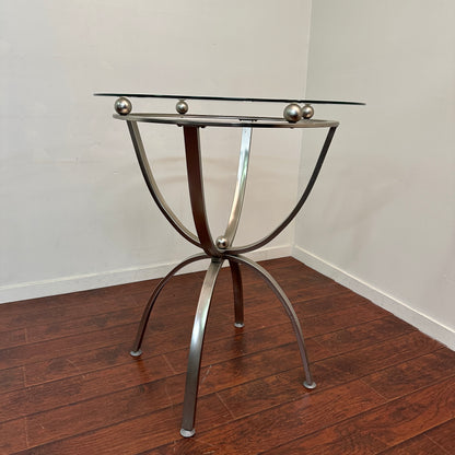 Bar-Height Round Glass Table