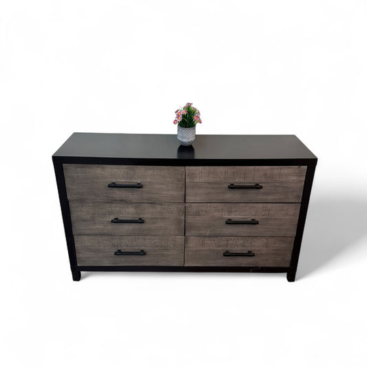 Fusion Black & Grey 6 Drawer Dresser