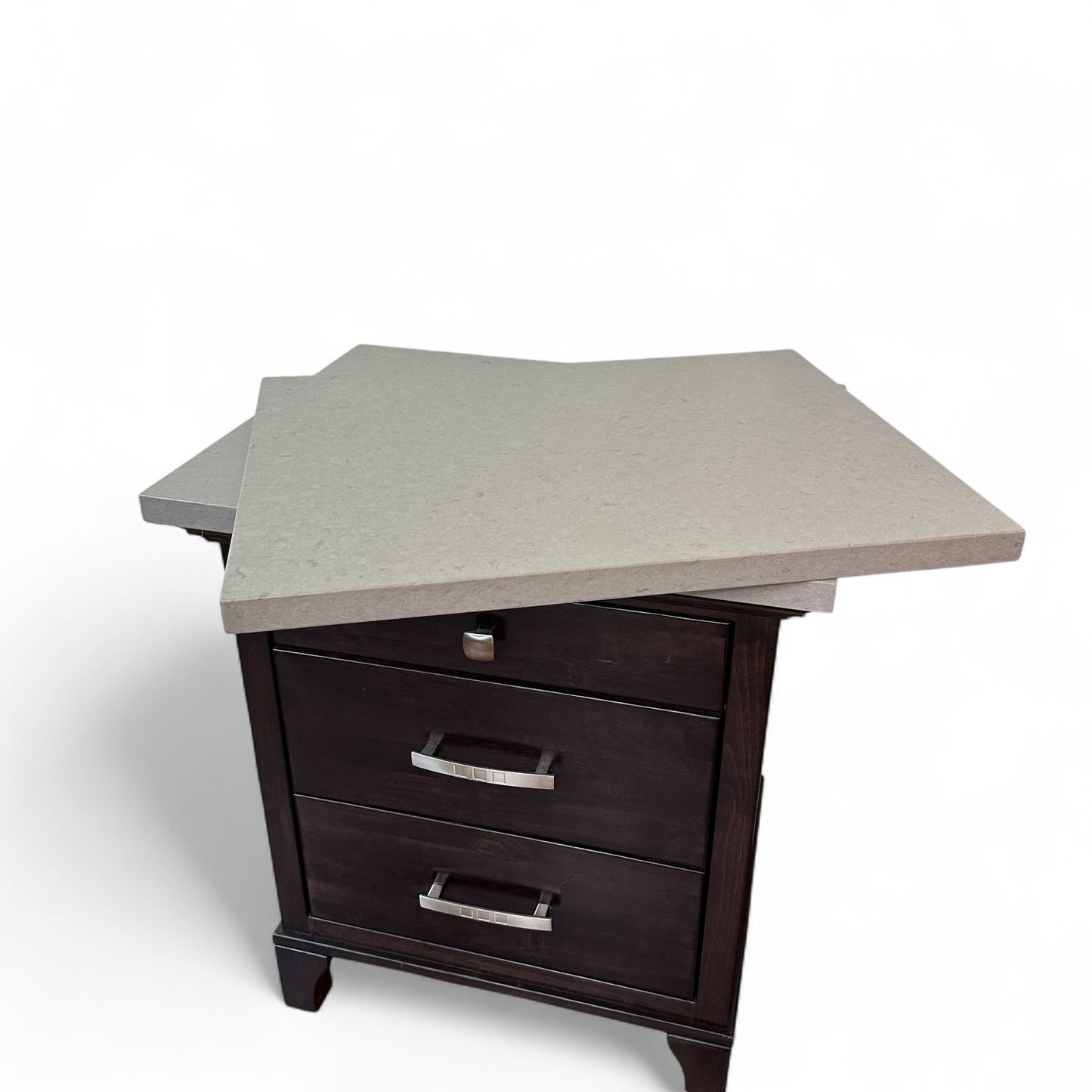 Solid Wood Nightstands with Stone Top (set of 2)