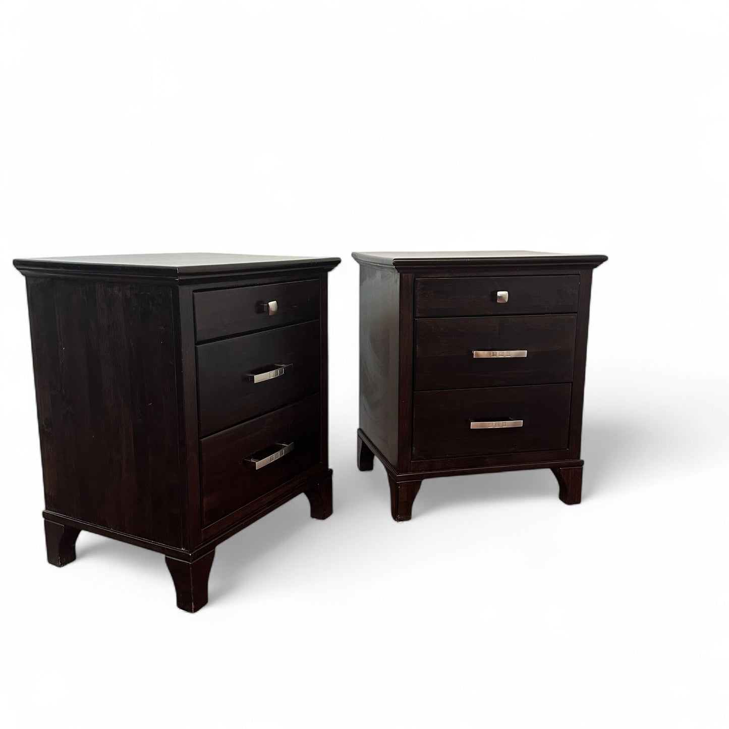 Solid Wood Nightstands with Stone Top (set of 2)