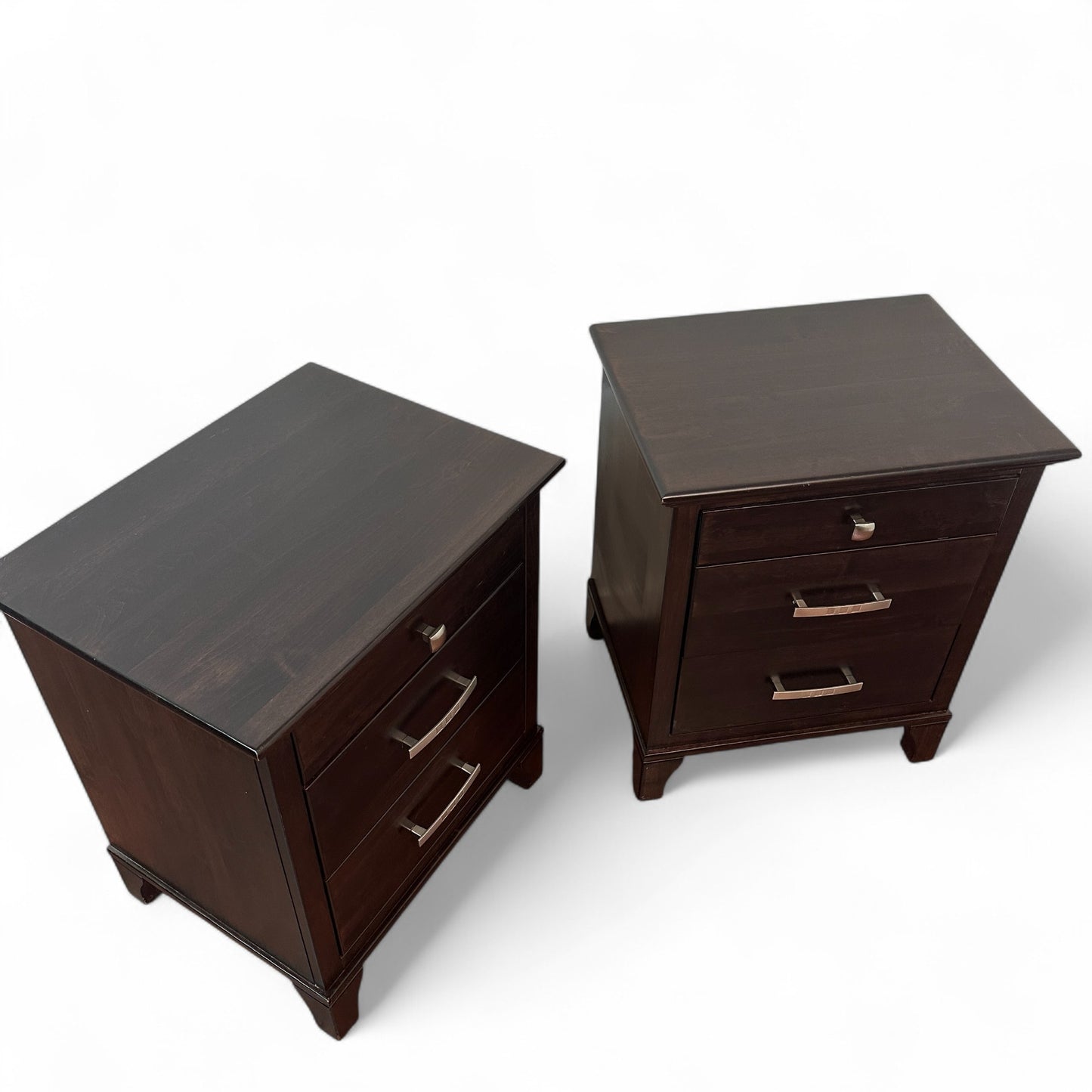 Solid Wood Nightstands with Stone Top (set of 2)