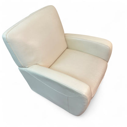Cream White Leather Accent Chairs (set of 2)