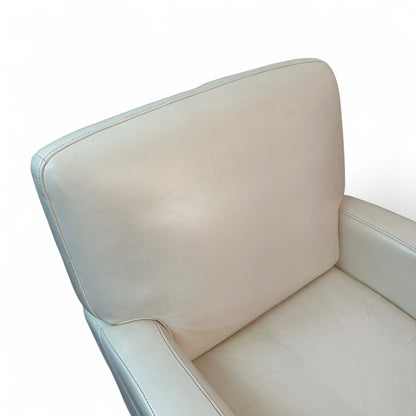 Cream White Leather Accent Chairs (set of 2)