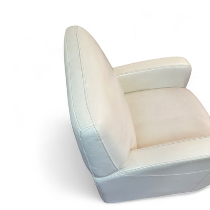 Cream White Leather Accent Chairs (set of 2)
