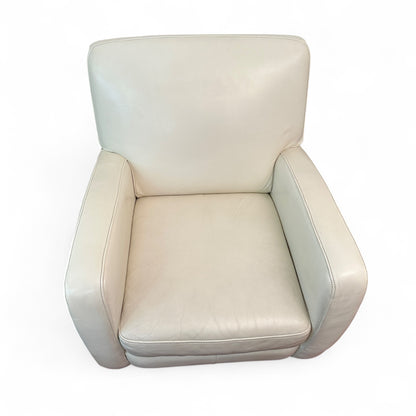 Cream White Leather Accent Chairs (set of 2)