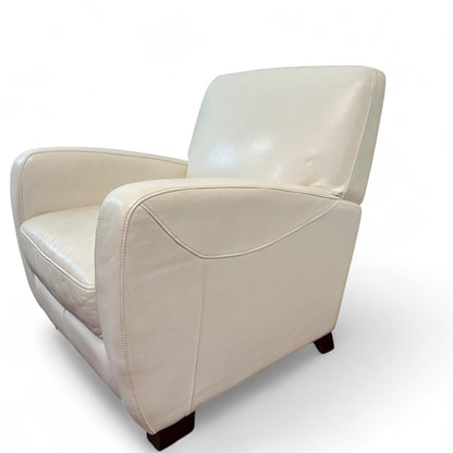 Cream White Leather Accent Chairs (set of 2)