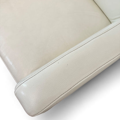 Cream White Leather Accent Chairs (set of 2)