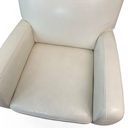 Cream White Leather Accent Chairs (set of 2)