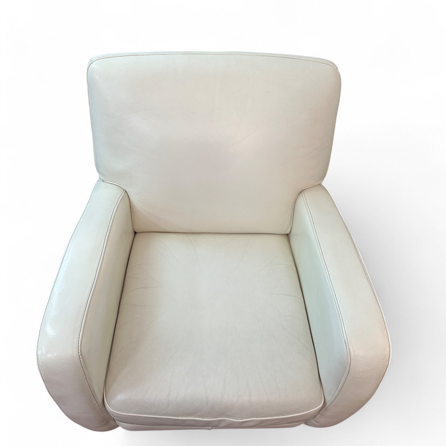 Cream White Leather Accent Chairs (set of 2)