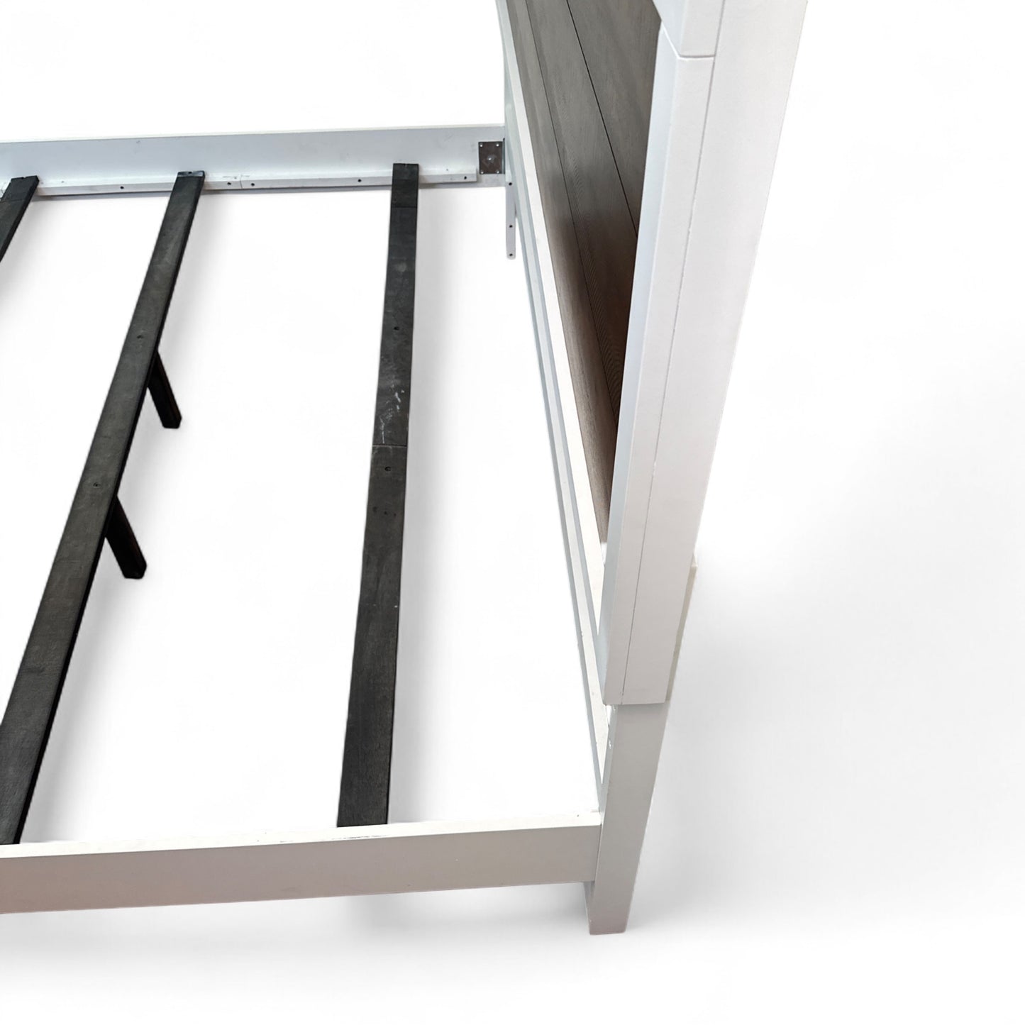 Fusion King White & Brown Panel Bed