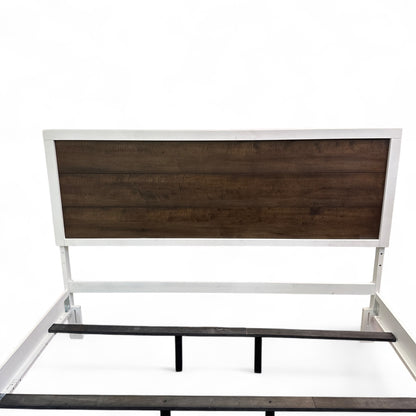 Fusion King White & Brown Panel Bed