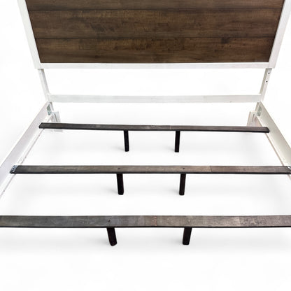 Fusion King White & Brown Panel Bed
