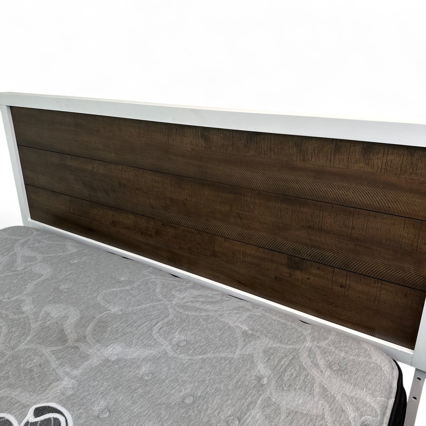 Fusion King White & Brown Bed with Mattress