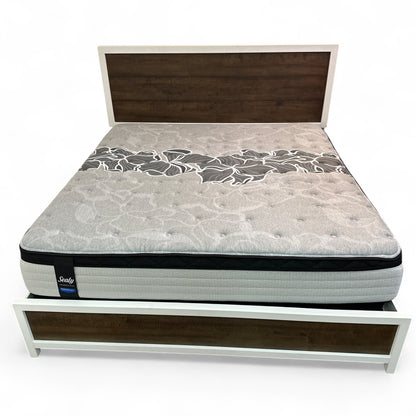 Fusion King White & Brown Bed with Mattress