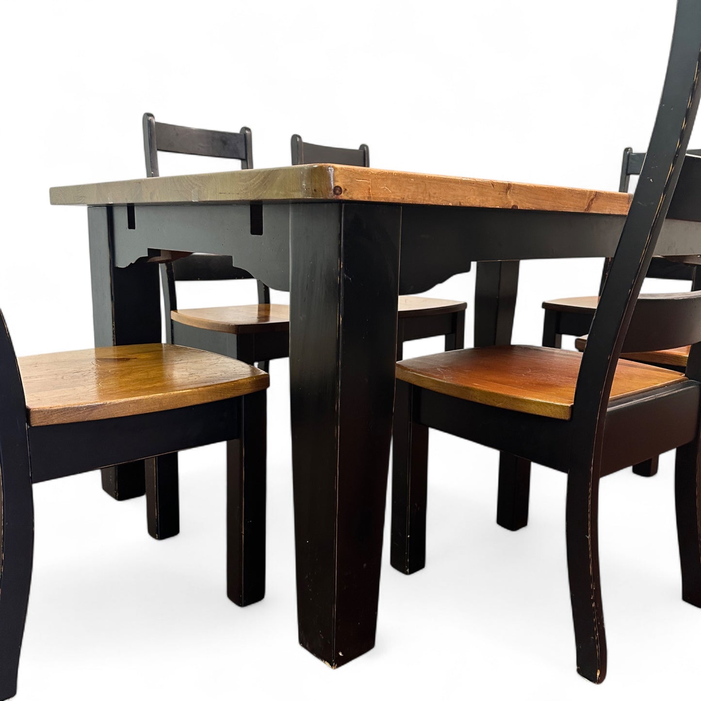 Farmhouse Pine Wood Dining Set