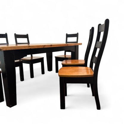 Farmhouse Pine Wood Dining Set
