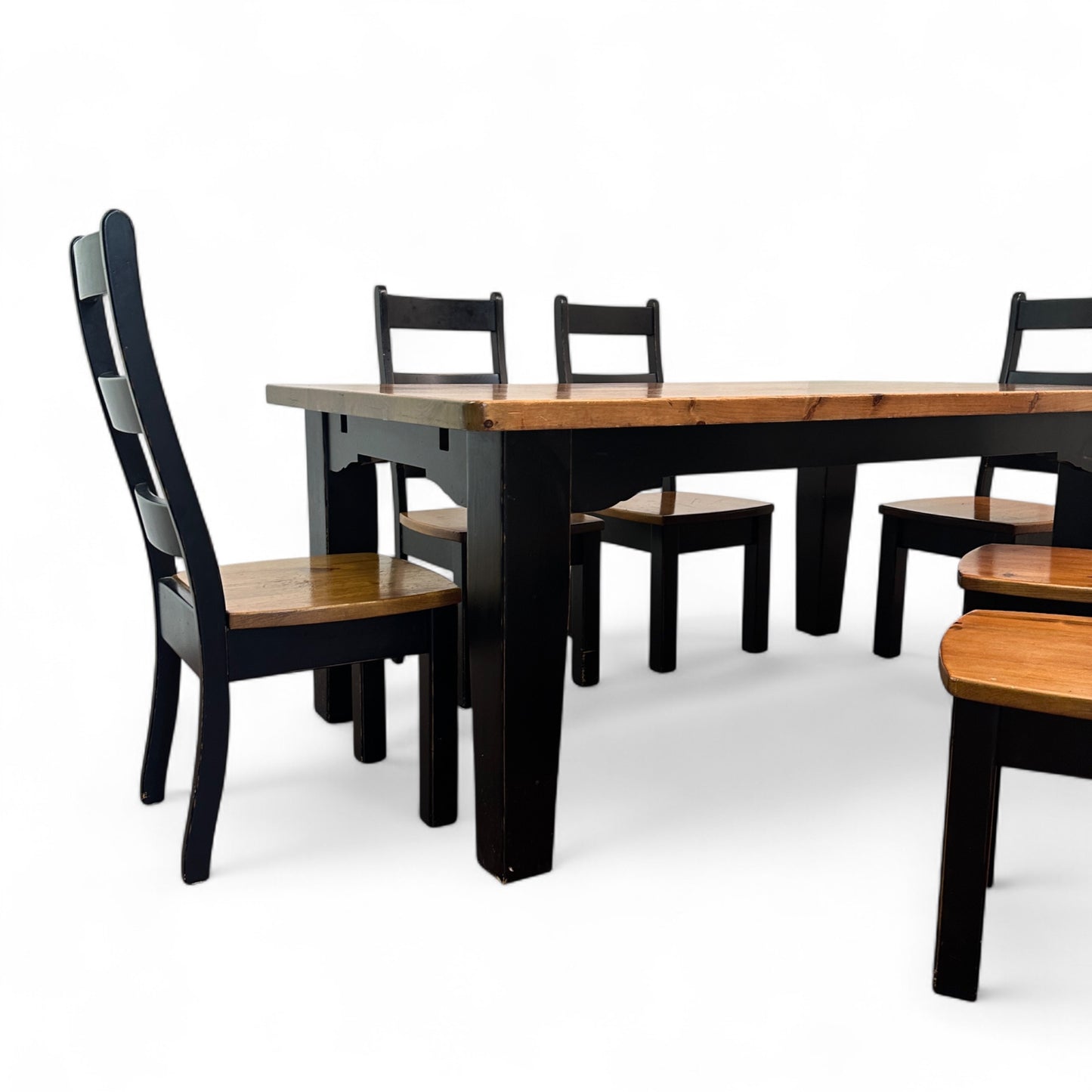 Farmhouse Pine Wood Dining Set